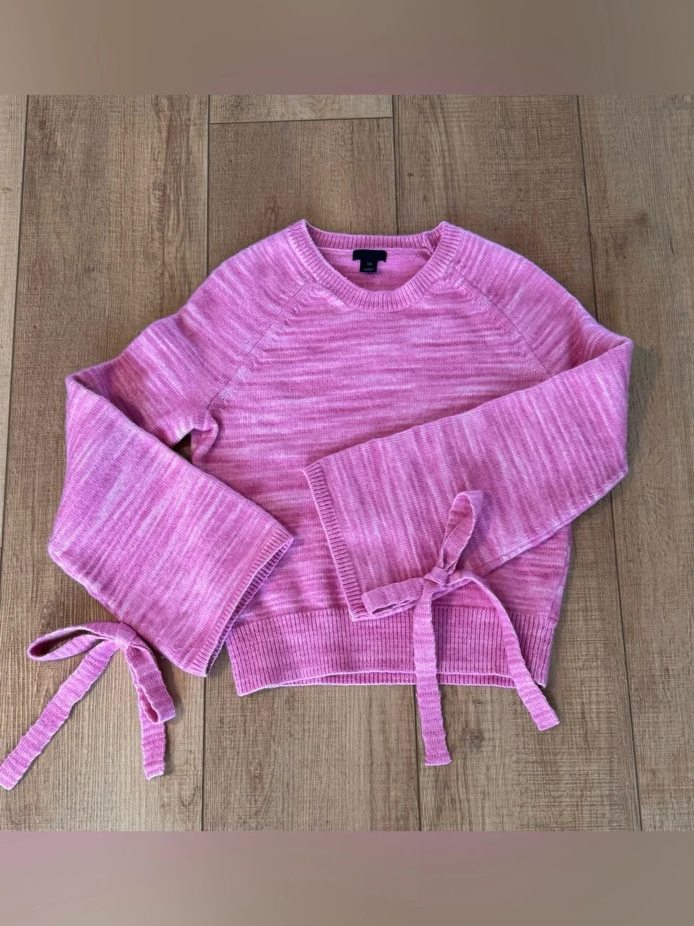 J.Crew Collection Pink Alpaca Tie Bell Sleeve Sweater XS